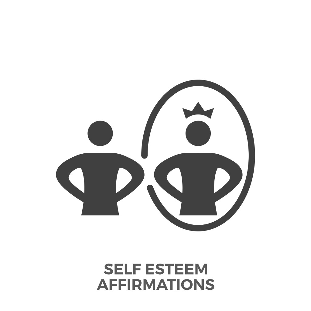 Self Esteem Affirmations Glyph Vector Icon.